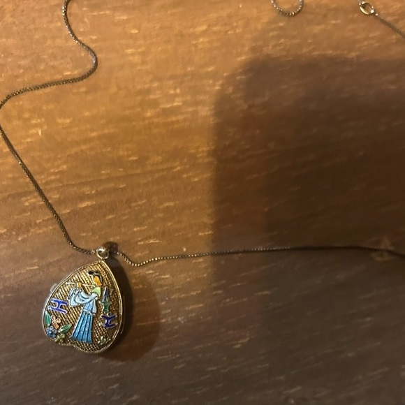 Artistic Ancient Chinese Gold and Blue Enamel Pendant - Picture 7 of 7